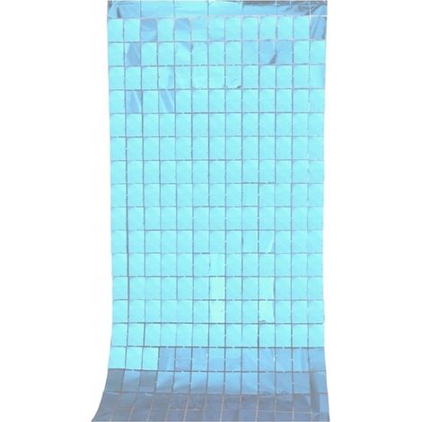 Rideau mural bleu à panneau 1x2m