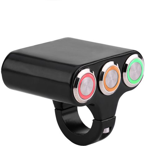 Interrupteur de Commande pour Motocyclette 22mm avec LED - ON/OFF pour Phares et Feux de Position (1/5)