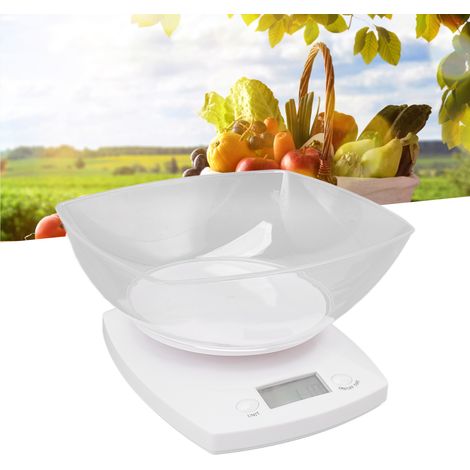 Balanza de cocina electrónica digital multifuncional (G OZ LB) con recipiente incluido para pesar alimentos, joyas y otros artículos. (1/5)