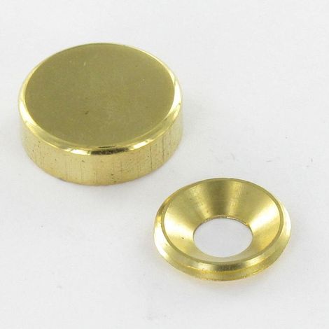 Rosace cyndrique ou cache vis (1 rosace et 1 cuvette de vis) Laiton Diamètre 18 Pour Vis M5-10 pièces