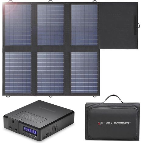 Power Station Solar Generator AC Power Bank 200W 154Wh With 60W Solar Panel for Outdoors Camping Travel Emergency Allpowers S200 (1/5)
