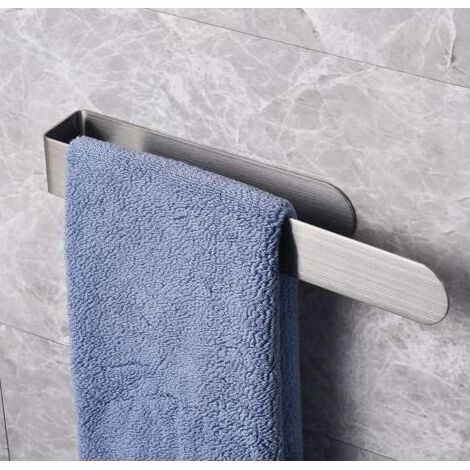 Porte Serviette Salle de Bain sans Percage, 30cm Porte Serviette Adhesif, Porte-Serviettes de Salle de Bain avec 304 Acier Inoxydable (1/4)