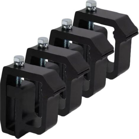 Abrazaderas de montaje de aleación de aluminio para capó y portaequipajes de camioneta, juego de 4, fijación resistente para carrocería de techo rígido y furgoneta camper. (1/5)