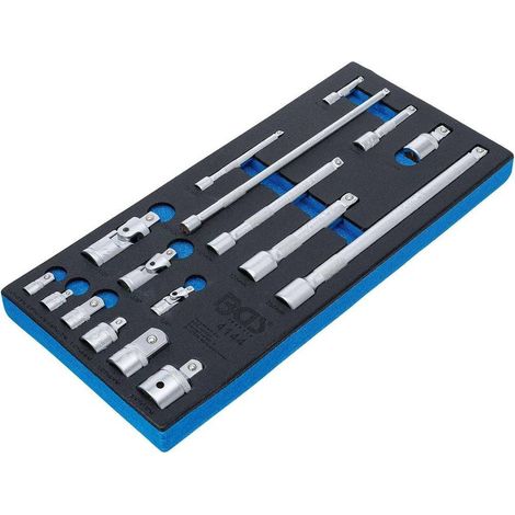 Insert de Servante d Atelier 1/3 - 17 pcs Rallonges, Adaptateurs et Articulations - Polyvalence et Praticité - D-Work