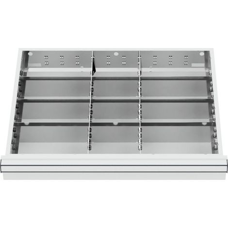 STIER Schubladeneinteilung Metalleinteilung BLH 100/125 mm Innenmaß 600x450 mm 12 Fächer 6 x TW 225