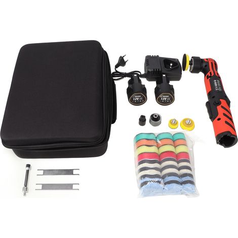 Jeffergarden Mini polisseuse pour voiture avec 6 vitesses réglables (de 2500 à 6000 tr/min) pour un travail de précision. Livrée avec une prise européenne. (1/2)