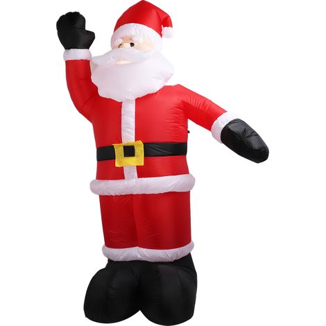 Décoration gonflable de Noël de 2,4 m représentant le Père Noël. Décoration extérieure pour jardin ou pelouse. Prise UE 220 V.