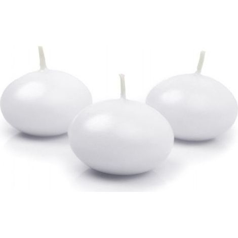 Vela flotante mate, blanca, 5cm (1 paquete / 10 uds.) (1/2)