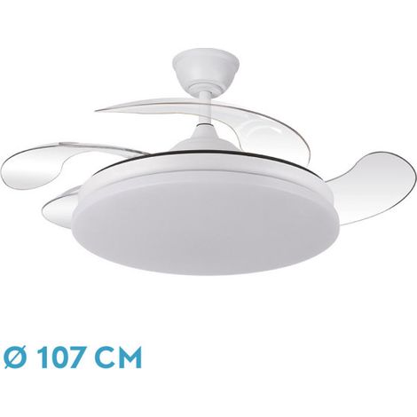 FABRILAMP Fan Dc Trident 59w White 4steps Desp.108d 6980lm Dimmer Remote+timer+memory 3000-4000-6000k