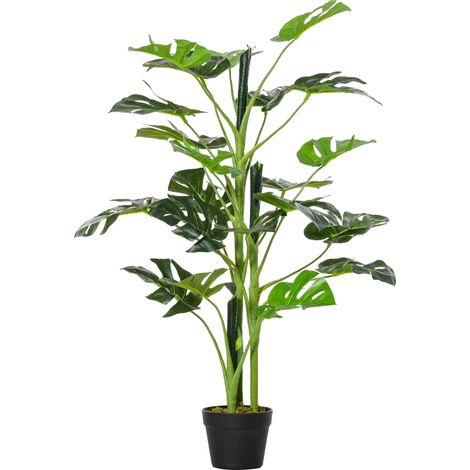 Monstera artificielle 21 feuilles en pot, Ø 16 x 100 cm