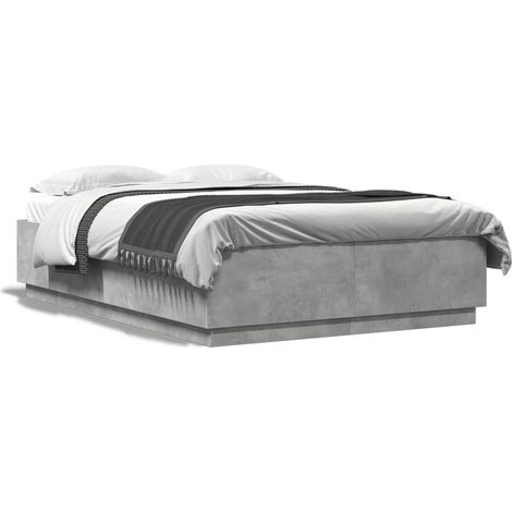 Maison Exclusive - Bettgestell Betongrau 160x200 cm Holzwerkstoff