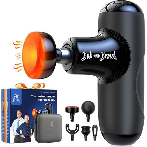 Mini Pistolet de Massage Musculaire avec Chaleur, silencieux pistolet massage 0,43 kg 5 Vitesses 5 Têtes, portables massage gun Pour Soulager Douleurs et Raideurs Musculaires (1/5)