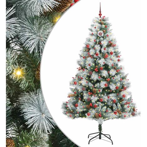 Albero di Natale artificiale Verde e bianco 240 cm vidaXL (1/5)