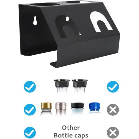 Ortviai Porte-bouteilles Sodastream avec 2 emplacements, support de séchage en fer noir et patin en silicone antidérapant (1/4)