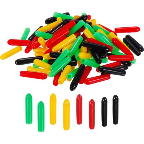 100pcs Caoutchouc Fin Capuchons Housse Assortiment PVC 2mm (1/5)