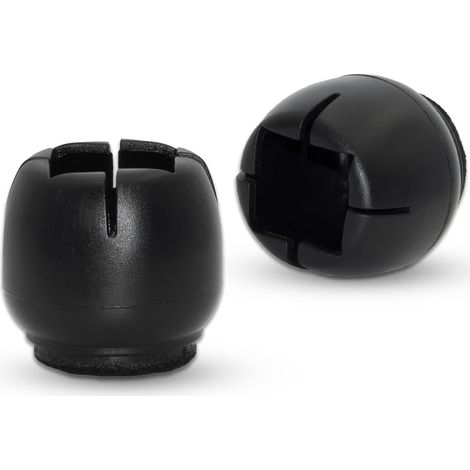 Paquete de 16 fundas flexibles de PVC negro para patas de sillas con almohadillas de fieltro para pisos de madera (de 4,4 a 5 cm). (1/5)