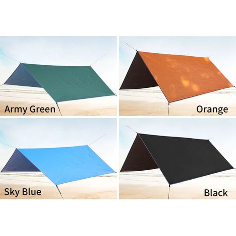 Voile d'ombrage de 3 mètres, imperméable, résistante à la pluie et aux UV, robuste, avec piquets, corde et sac de rangement pour les activités de plein air dans le jardin, sur la terrasse et dans la c (1/5)