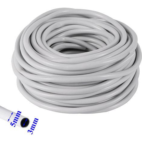 Tuyau souple en PVC double couche (3 x 5 mm - 40 m) pour micro-irrigation goutte à goutte, idéal pour les plantes et les fleurs de jardin. (1/5)