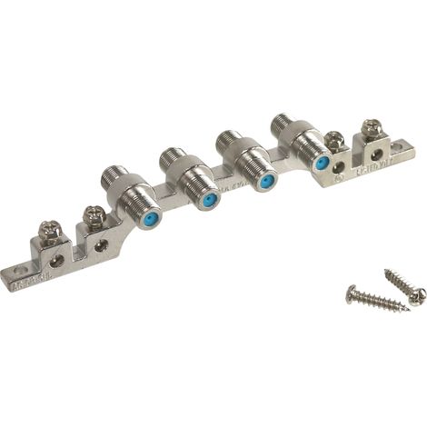 goobay 4-port bloc de mise à la terre F, 4 raccords F  4 raccords F, 4 pièces (67006)