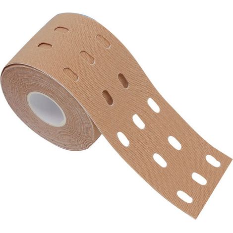 Perforiertes Muskelpflaster – Atmungsaktives, elastisches Baumwoll-Knöchelband – 5 cm x 5 m – 1 Rolle (1/5)