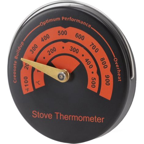 Thermomètre magnétique bimétallique à large échelle pour poêle, mesureur de température pour cheminée et conduit de cheminée domestique (1/5)