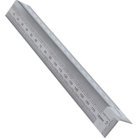 90° gebogener Messlineal aus Edelstahl zum Anzeichnen von Holz, präzises Anreißwerkzeug 0-180 mm (1/5)
