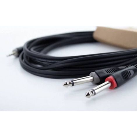 Cordial 14865 Jack / RCA Audio Adattatore a Y [1x Spina jack da 3.5 mm - 2x Spina jack da 6.3 mm (mono)] 5 m Nero guain (1/5)