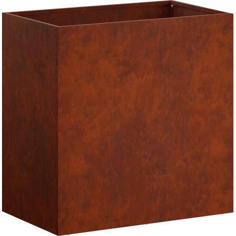 Cache-pot de jardin Rouillé 50 x 30 x 50 cm Acier patiné vidaXL