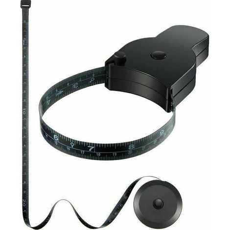 Set of 2 tape to measure for the body Tape to measure in fabric of 60 inches Includes a pin of closure and a tape retractable to button-push Black (1/5)