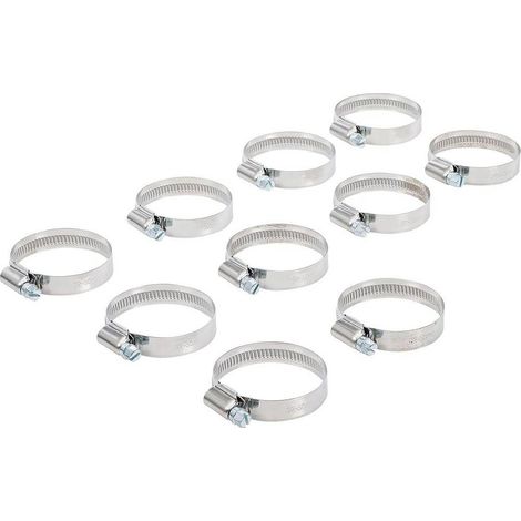 Lot de 10 Colliers Inoxydables 32 x 50 mm - Résistants et Durables, Acier, 10 pcs - D-Work