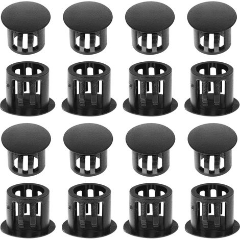 Healeved Lot de 100 bouchons noirs 3/8 pouce trous meubles tables (1/5)