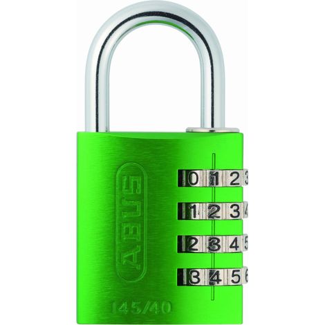 ABUS 49531 145/40 40mm Aluminium Combination Padlock Green 49531 ABU14540GRE