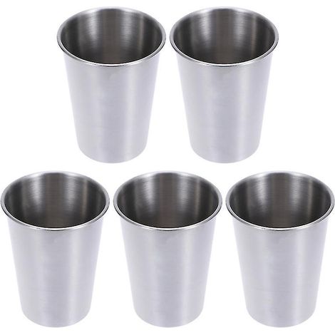 Lot de 5 chopes à bière en acier inoxydable