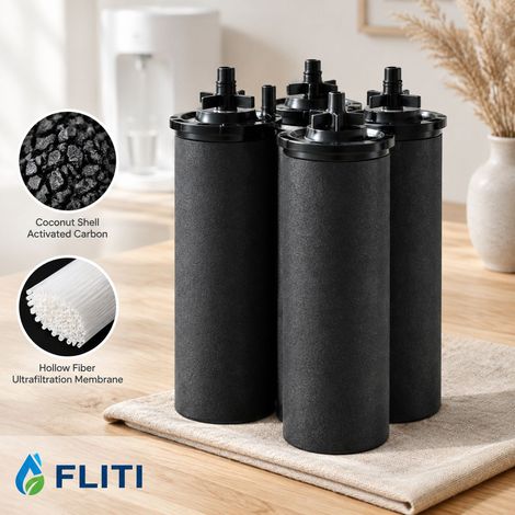 Filtre à Eau Gravitaire 4 Pièces – Charbon Actif de Noix de Coco – Compatible Systèmes de Filtration – Jusqu'à 22 700 Litres (1/5)