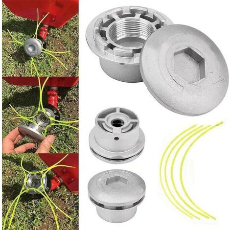 Rasentrimmerkopf aus Aluminium, Rasenmäherkopf, dient zum Ersetzen der Spule an Rasenmäherteilen