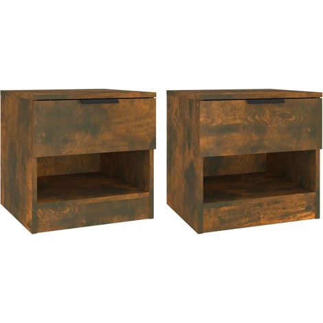 Maison Exclusive - Nachttische 2 Stk. Räuchereiche Holzwerkstoff
