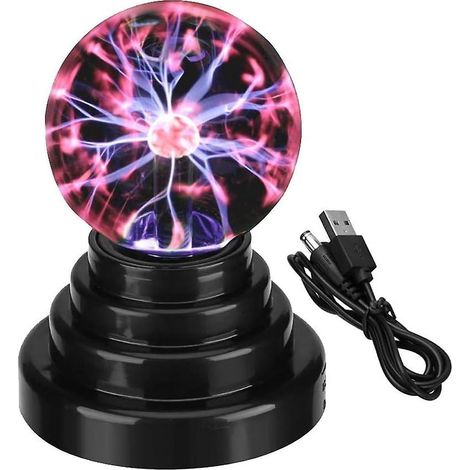 Douille boule magique USB 3 pouces, lampe sphérique en cristal tactile effet éclair, stérilisation, pureté, ampoule plasma anionique, décoration (1/4)