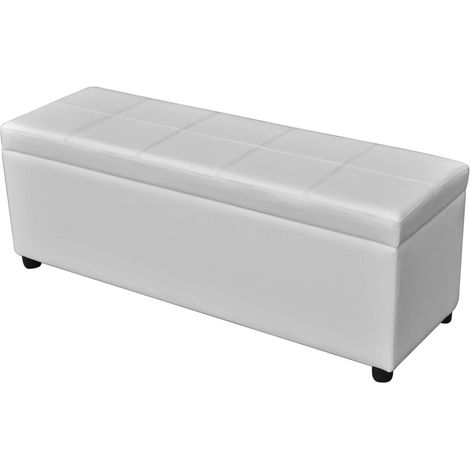 Panca portaoggetti lunga 116 x 39 x 44 cm legno bianco 020010913