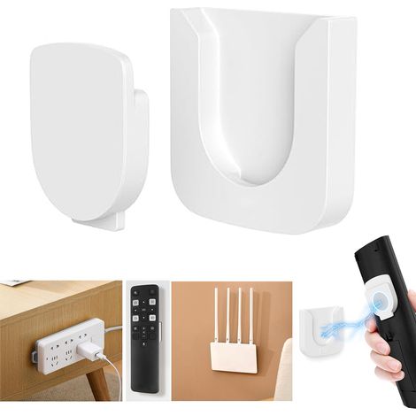 Lot de 2 supports de rangement magnétiques pour télécommande - blanc
