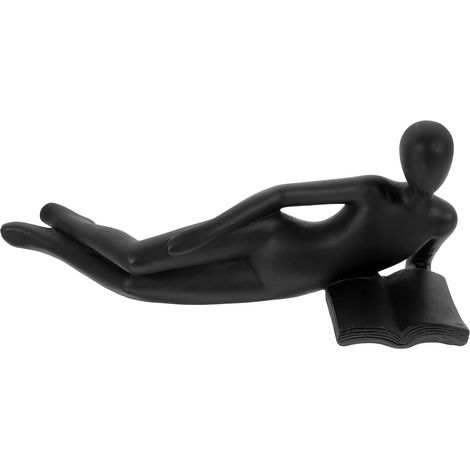 Figurine Décorative Abstraite en Résine Noire, Style Minimaliste, Ornement pour Salon et Bureau, Sculpture Moderne de Lectrice pour Décoration D'intérieur (1/5)