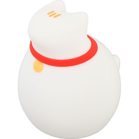 Veilleuse chat porte-bonheur mignonne en silicone, à intensité variable et rechargeable par USB, idéale pour décorer une chambre d'enfant ou une table de chevet. Commande tactile. Décoration pour cham (1/5)