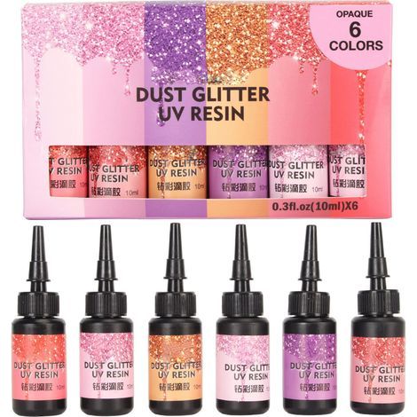 6 pièces Colle UV 10ml en Forme de Stylo, Durcissement Rapide, Série Rouge pour Bijoux DIY et Artisanat (1/5)