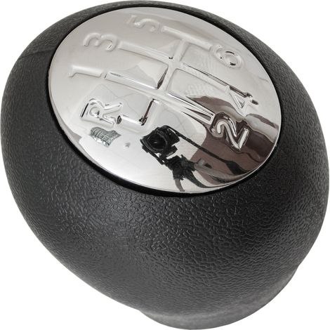 Pommeau de levier de vitesses Renault Clio III 05-09, boîte 6 rapports, finition noir et chromée. (1/5)