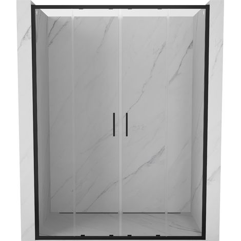 Mexen Exo doppelt verschiebbare 130 cm Duschkabine, transparent, schwarz - 8152-130-000-70-00 (1/5)