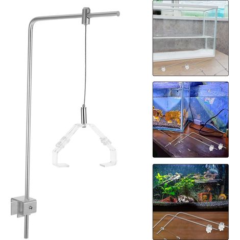 Lot de 2 supports pour lampe d'aquarium, en alliage d'aluminium, réglables, pour éclairage LED, compatibles avec les aquariums d'eau douce et d'eau de mer. (1/5)