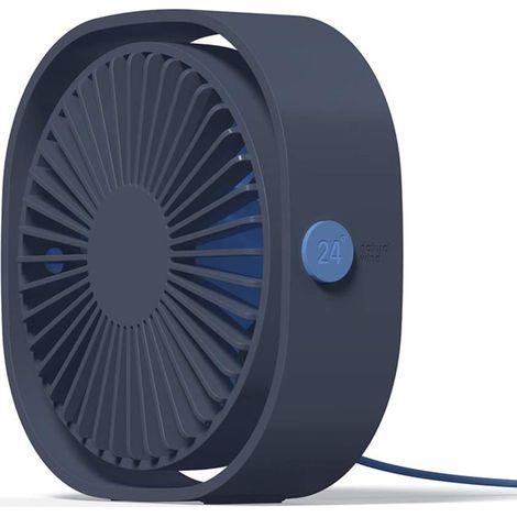 Mini ventilateur USB de table bleu, silencieux 3 vitesses réglables – Ventilateur portable pour bureau, maison, chambre–DELKEVIC (1/5)