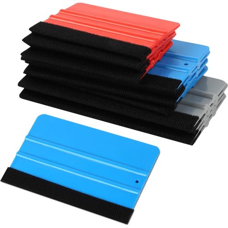 Marouflette et Spatule Raclette pour Film, 12 Raclettes avec Bordure en Feutre pour Vitre Teintée Voiture, Spatule Enduit et Autocollant Décalque, Raclette de Film de Fenêtre (1/5)