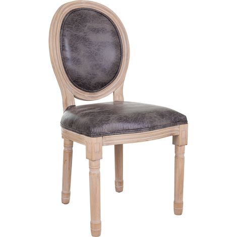 Silla de madera tapizada gris 48x46x48/96 (1/5)