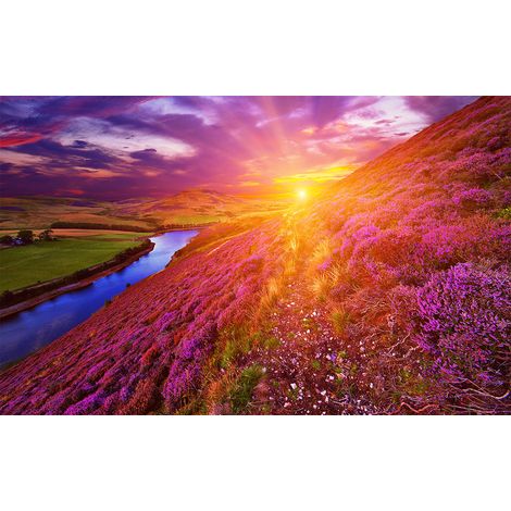 Affiche paysage islande montagne fleuri , 60x40cm - made in France (1/5)