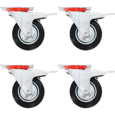 Ruedas giratorias con frenos dobles 4 unidades 100 mm vidaXL (1/5)